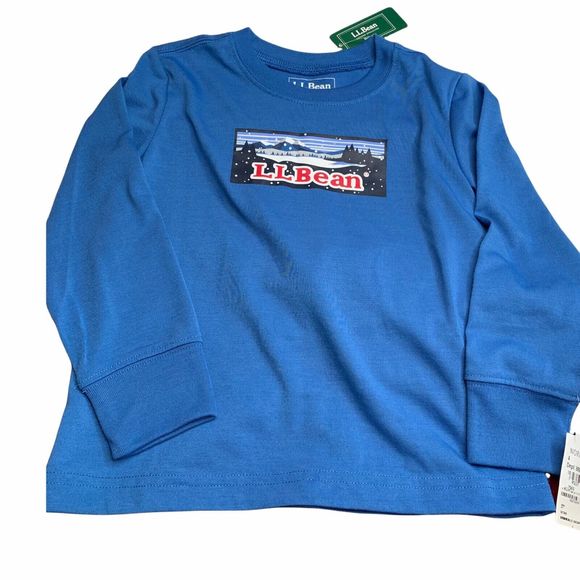 LL Bean Kids Pajamas Set Size 4 Graphic Printed top Plaid Flannel Pants NWT - Picture 5 of 11